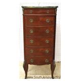 ANTIQUE French Marble Top Lingerie with Applied Bronze and Original Finish Located Inside - Auction 