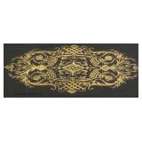 ANTIQUE Empire Ebonized Center Table with Brass Inlay and Applied Brass Trim Located Inside - Auctio