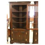 PAIR of SOLID Mahogany 12 Pane Corner Cabinets by "Henkel Harris Furniture" Located Inside - Auction