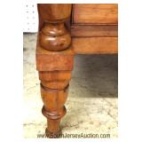 ANTIQUE Maple and Cherry Turn Leg Chest Located Inside - Auction Estimate $200-$400