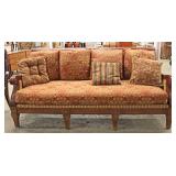 LARGE Mahogany Contemporary Frame Sofa with Decorator Pillows Located Inside - Auction Estimate $200