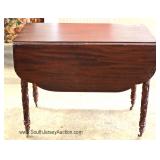 ANTIQUE Acanthus Carved Leg Mahogany Drop Side Breakfast Table Located Inside - Auction Estimate $10