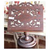 ANTIQUE Rosewood Pierce Carved Book or Music Stand Located Inside - Auction Estimate $50-$100
