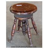 ANTIQUE Glass Ball and Claw Swivel Piano Stool Located Dock - Auction Estimate $20-$50