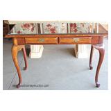 2 Piece CONTEMPORARY Queen Anne Desk and Chair Custom Glass Top Located Inside - Auction Estimate $1