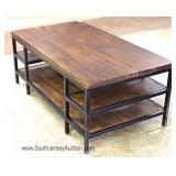 INDUSTRIAL Style Metal Frame Slab Coffee Table Located Inside - Auction Estimate $100-$300