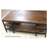 INDUSTRIAL Style Metal Frame Slab Coffee Table Located Inside - Auction Estimate $100-$300