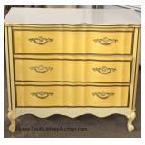 DECORATIVE 3 Drawer French Low Chest Located Dock - Auction Estimate $50-$100