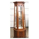 Mahogany CONTEMPORARY Curio Cabinet Located Dock - Auction Estimate $50-$100