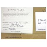 -- CLEAN – PAIR Upholstered Wing Back Chairs by "Ethan Allen Furniture" Located Inside - Auction Est