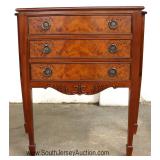 -- NICE – Burl Mahogany 3 Drawer Spade Footed Server Located Inside - Auction Estimate $100-$200