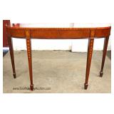 SOLID Burl Mahogany Inlaid and Banded Taper Leg Console Table Located Inside - Auction Estimate $200