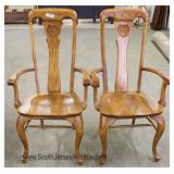 NICE 9pc Antique Style SOLID Oak Oval Dining Room Table w/4 Leaves & 8 Carved Oak High Back Chairs