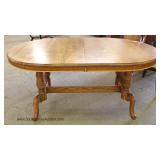 NICE 9pc Antique Style SOLID Oak Oval Dining Room Table w/4 Leaves & 8 Carved Oak High Back Chairs