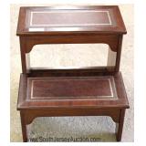Mahogany Leather Top Library Steps Located Inside - Auction Estimate $50-$100