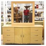4 Piece Lacquer Burl Maple Bedroom Set with Full Size Bed Made in Italy Located Inside - Auction Est