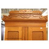 ANTIQUE Oak 2 Door Wardrobe Located Inside - Auction Estimate $200-$400