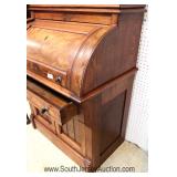 ANTIQUE NICE Size Victorian Walnut Cylinder Roll Desk with Bookcase Located Inside - Auction Estimat