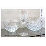 Waterford Crystal Goblet, Center Bowl, and Fruit Bowl Located Inside - Auction Estimate $40-$100 eac