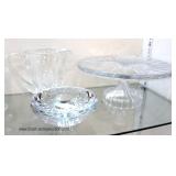 Waterford Crystal Cake Stand, Fruit Bowl, and Round Candle Stick Holder Located Inside - Auction Est