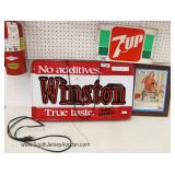 VINTAGE Winston Cigarette, 7UP, Cocoa Cola Advertisement and More