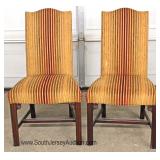  “Set of 8” Upholstered Chippendale Style Dining Room Chairs 