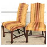 “Set of 8” Upholstered Chippendale Style Dining Room Chairs 