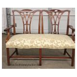  Mahogany Chippendale Style 6 Leg Even Arm Settee 