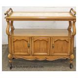  Country French Mahogany Faux Marble Top Serving Cart by "Metz Made Quality Furniture" 