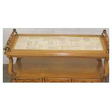  Country French Mahogany Faux Marble Top Serving Cart by "Metz Made Quality Furniture" 