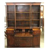  Burl Mahogany 2 Piece Breakfront with Desk by "Union National Furniture" 