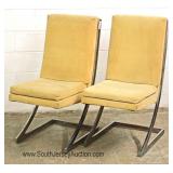  VINTAGE ‘Set of 4’ Chrome and Upholstered Mid Century Modern Chairs 
