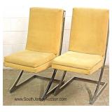  VINTAGE ‘Set of 4’ Chrome and Upholstered Mid Century Modern Chairs 