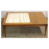  Mid Century Modern Danish Walnut Marble Top Coffee Table 