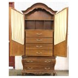 Country French Mahogany 2 Door 2 Drawer Armoire with Fitted Interior by "Vanleigh Furniture Showroom
