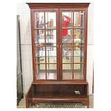 Contemporary Mahogany 4 Door Display Cabinet 