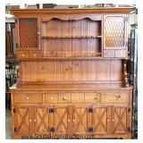 2 Piece Country Pine China Cabinet 