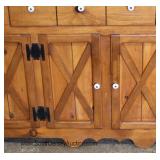 2 Piece Country Pine China Cabinet 