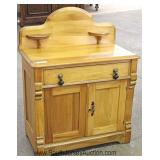  Pine Cottage One Drawer 2 Door Washstand with Candle Holders 