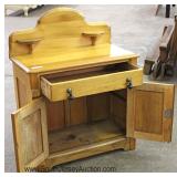  Pine Cottage One Drawer 2 Door Washstand with Candle Holders 