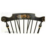  7 Piece Dining Room Set with Oval Table and 6 Brace Back Stenciled Chairs by "Ethan Allen Furniture