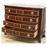  NICE Mahogany Bow Front Banded and Inlaid 4 Drawer Low Chest by "Hickory White Furniture" 