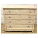  Paint Decorated Victorian 4 Drawer Dresser 
