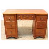  SOLID Maple ‘7 Drawer’ Desk with Carved Stagecoach by "Virginia House Furniture" 