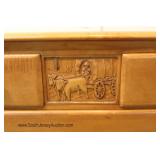  SOLID Maple ‘6 Drawer’ High Chest with Carved Stagecoach by "Virginia House Furniture" 