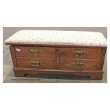  Contemporary Oak Upholstered Lift Top Cedar Chest by "Lane Furniture" 