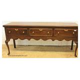 Mahogany 3 Drawer Queen Anne Buffet by "Henkel Harris Furniture" 