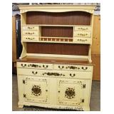 2 Piece Stenciled China Cabinet by "Heywood Wakefield Furniture" 