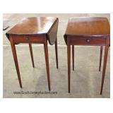 PAIR of Mahogany One Drawer Drop Side Pembroke Tables by "Grand Rapids Furniture" 