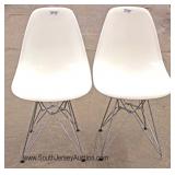  5 Piece Mid Century Modern Glass Top Table with Chrome Base and 4 Chairs 